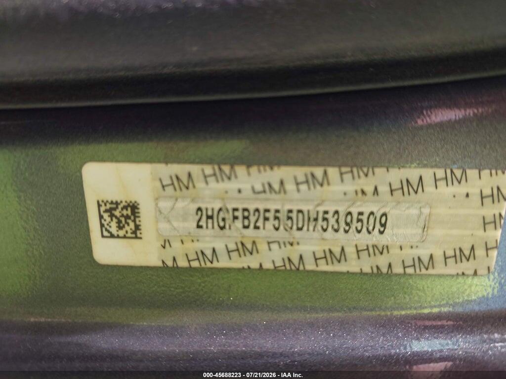 2HGFB2F55DH539509 2013 HONDA CIVIC photo no. 9