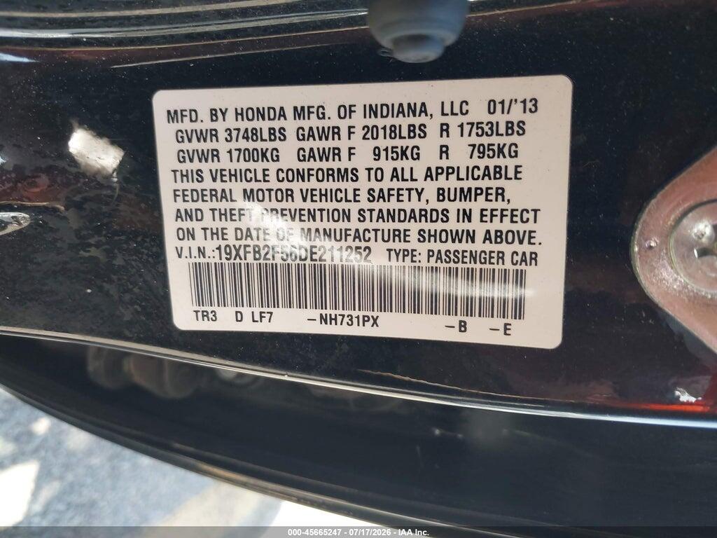 19XFB2F56DE211252 2013 HONDA CIVIC photo no. 9