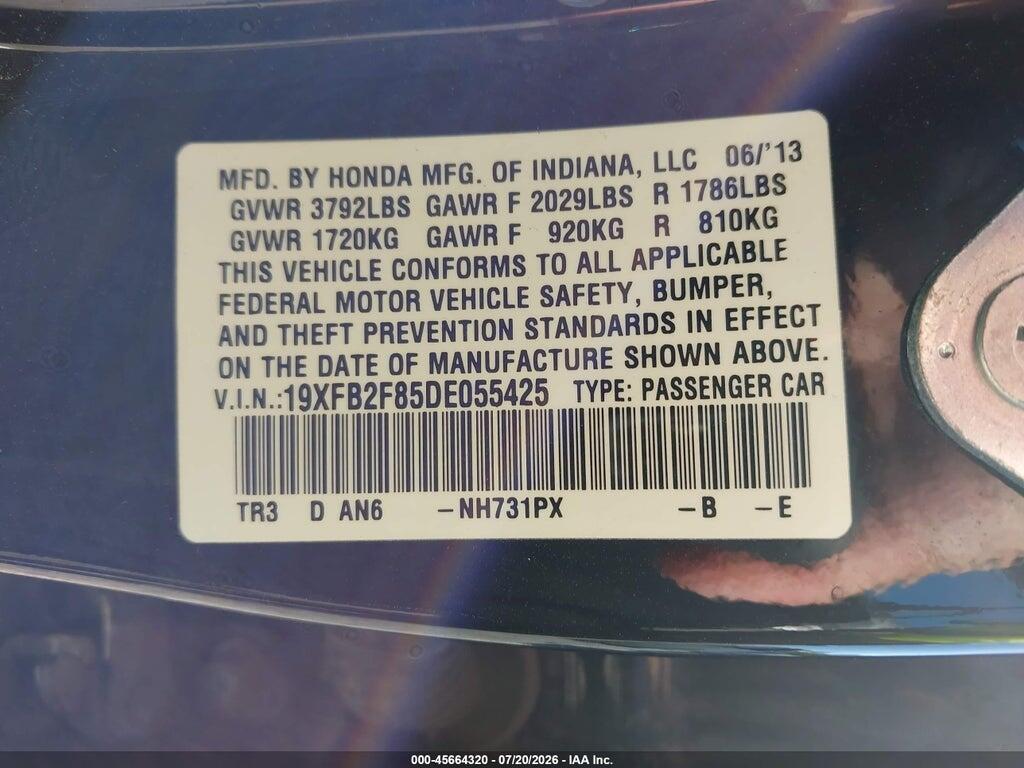 19XFB2F85DE055425 2013 HONDA CIVIC photo no. 9