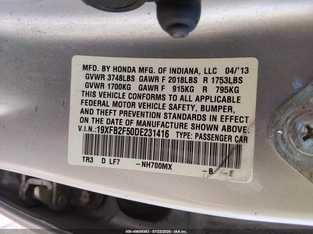 19XFB2F50DE231416 2013 HONDA CIVIC photo no. 9