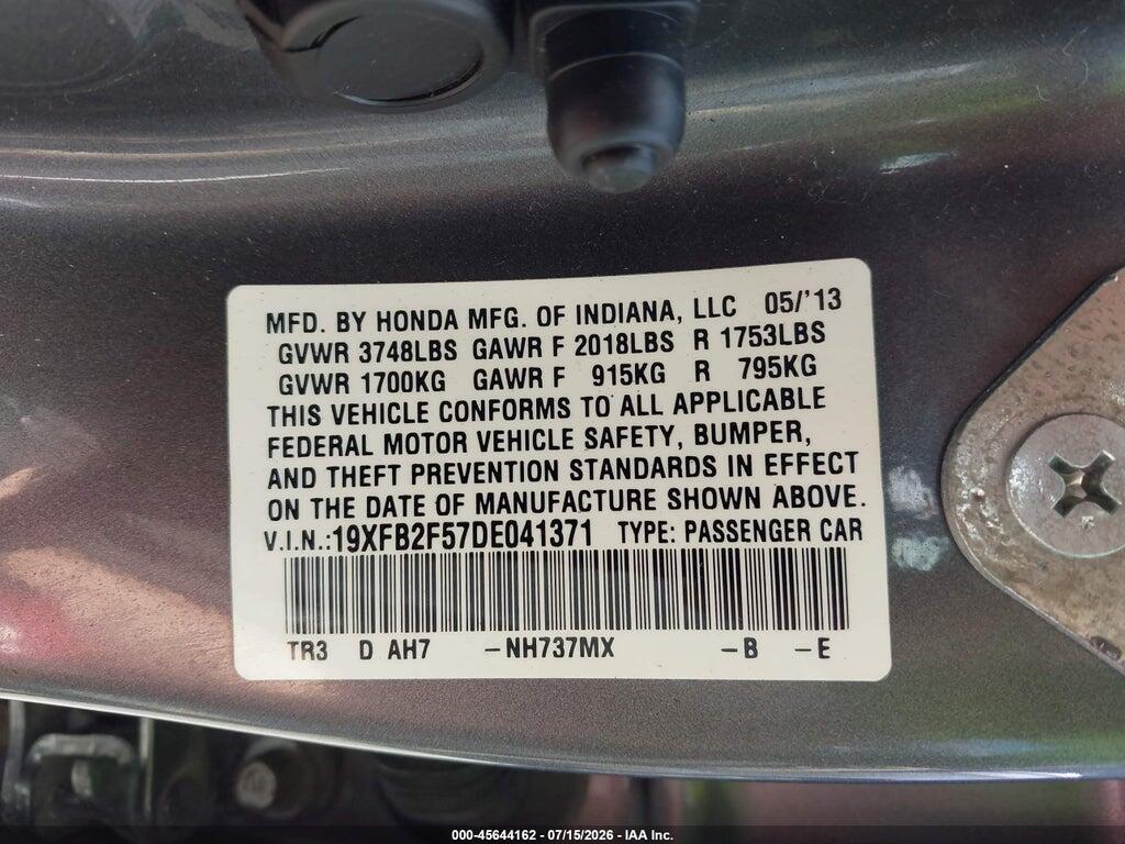 19XFB2F57DE041371 2013 HONDA CIVIC photo no. 9