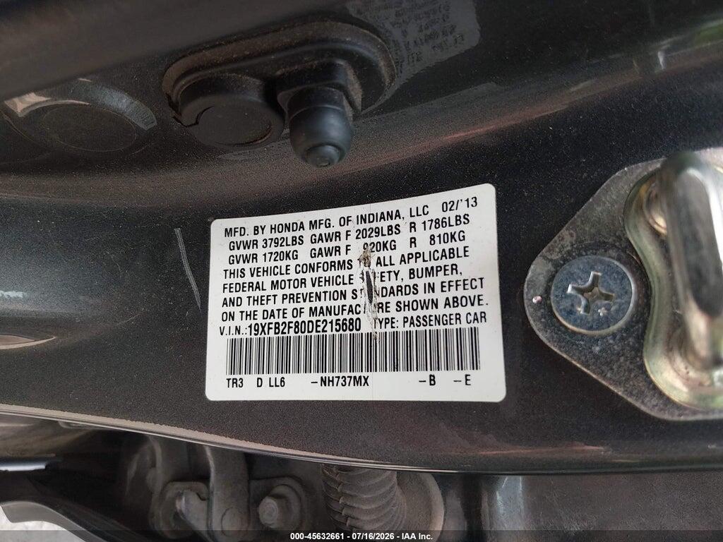 19XFB2F80DE215680 2013 HONDA CIVIC photo no. 9