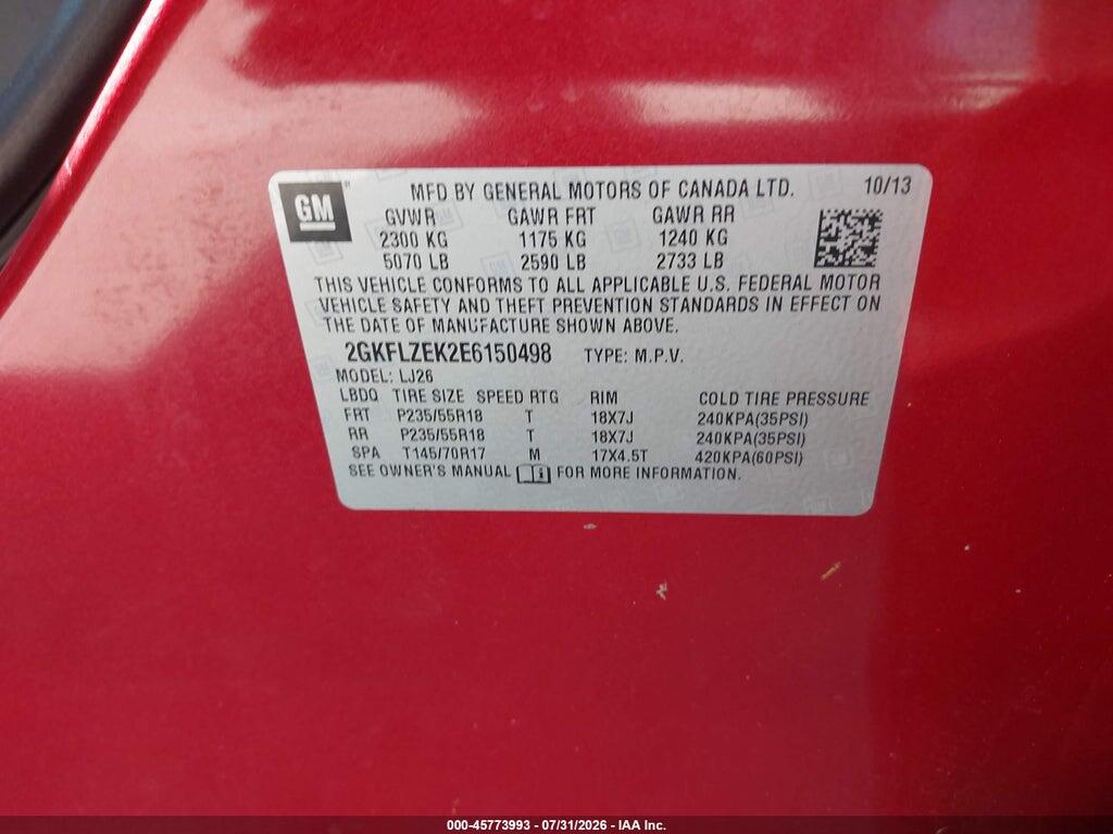 2GKFLZEK2E6150498 2014 GMC TERRAIN photo no. 9