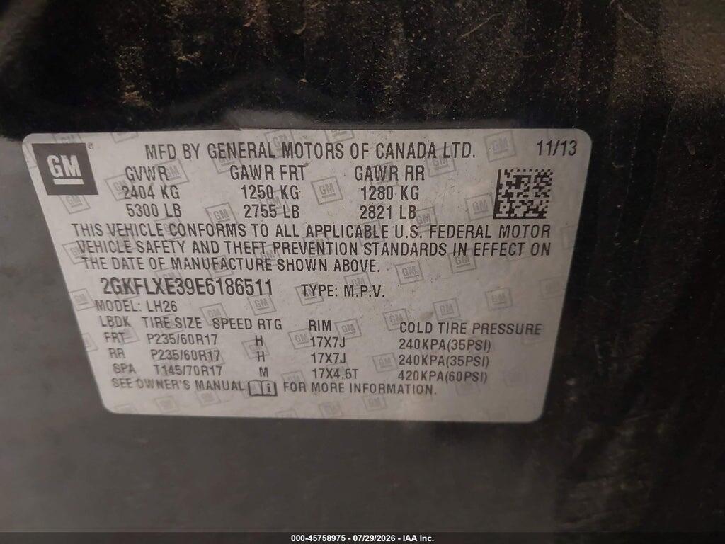 2GKFLXE39E6186511 2014 GMC TERRAIN photo no. 9