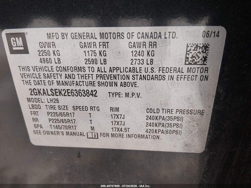 2GKALSEK2E6363842 2014 GMC TERRAIN photo no. 9