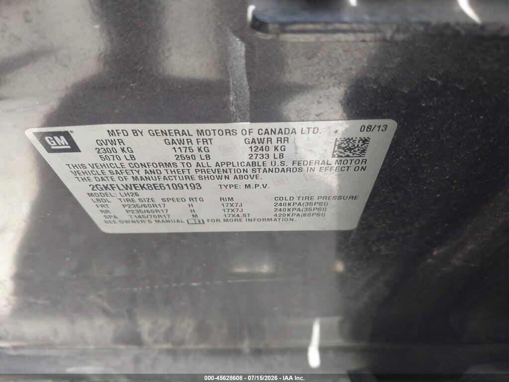 2GKFLWEK8E6109193 2014 GMC TERRAIN photo no. 9