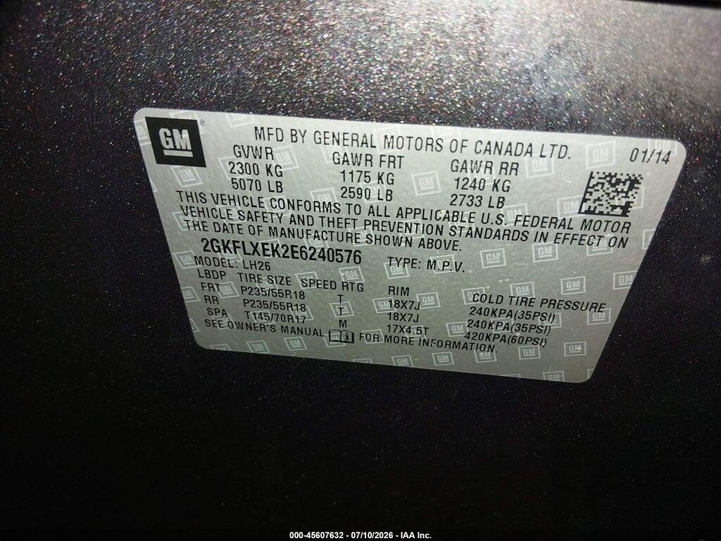 2GKFLXEK2E6240576 2014 GMC TERRAIN photo no. 9