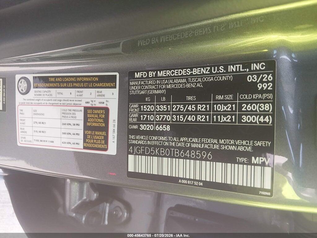 4JGFD5KB0TB648596 2026 MERCEDES-BENZ GLE 450 COUPE photo no. 9