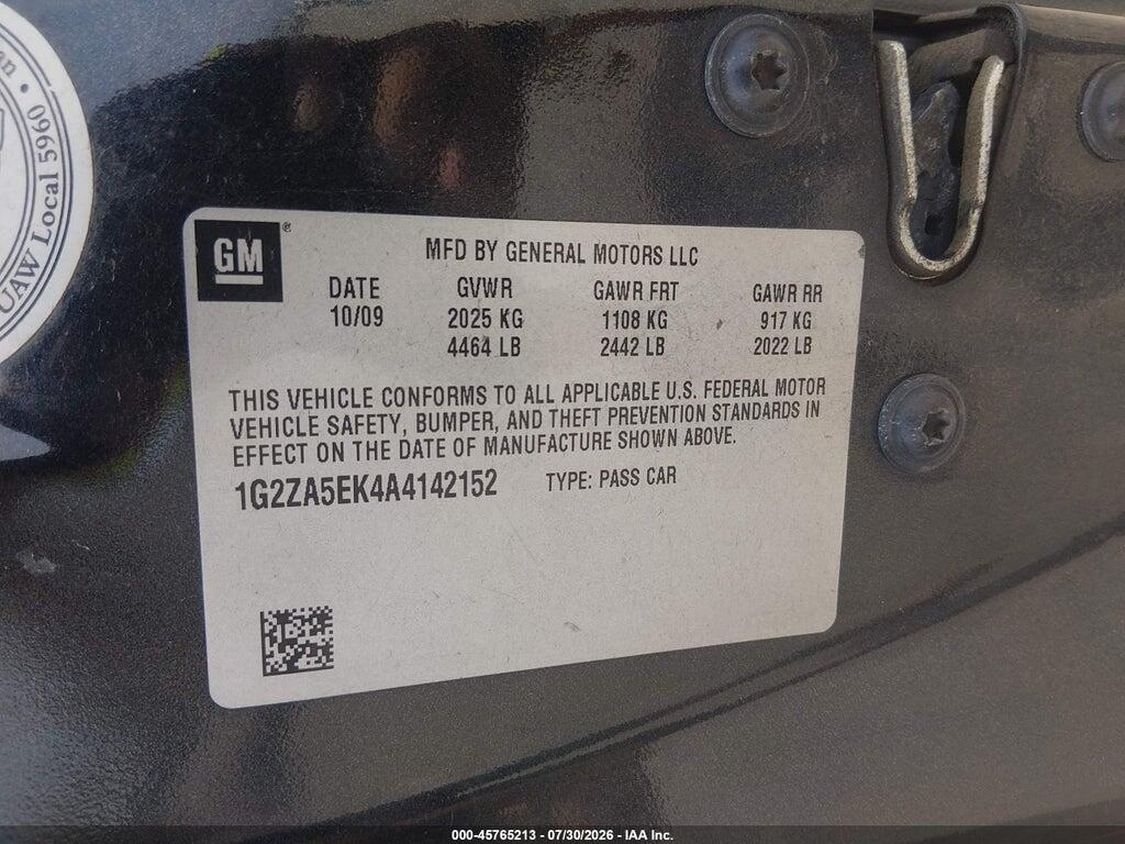 1G2ZA5EK4A4142152 2010 PONTIAC G6 photo no. 9
