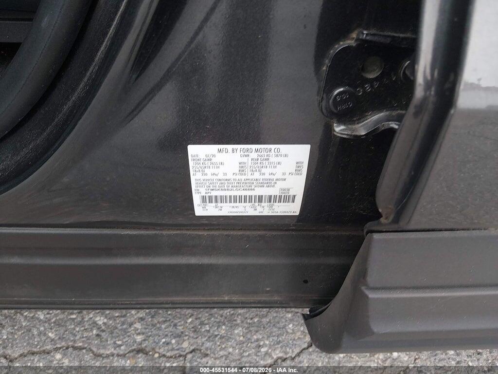 1FMSK8BB2LGC48886 2020 FORD EXPLORER photo no. 9