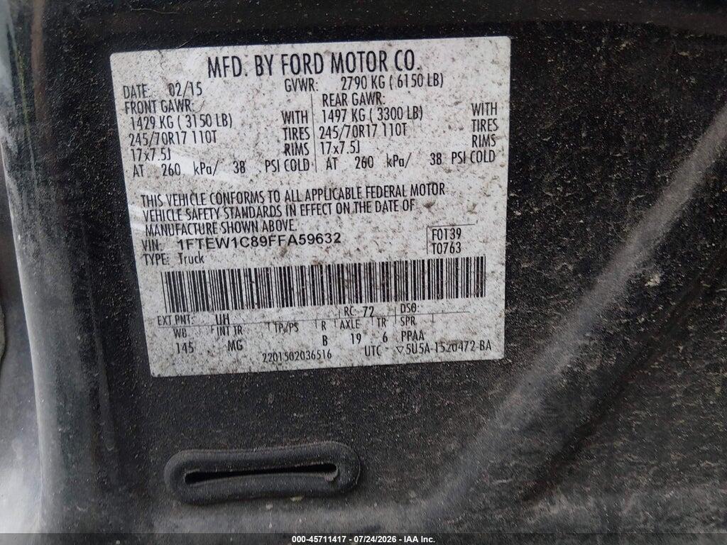 1FTEW1C89FFA59632 2015 FORD F-150 photo no. 9