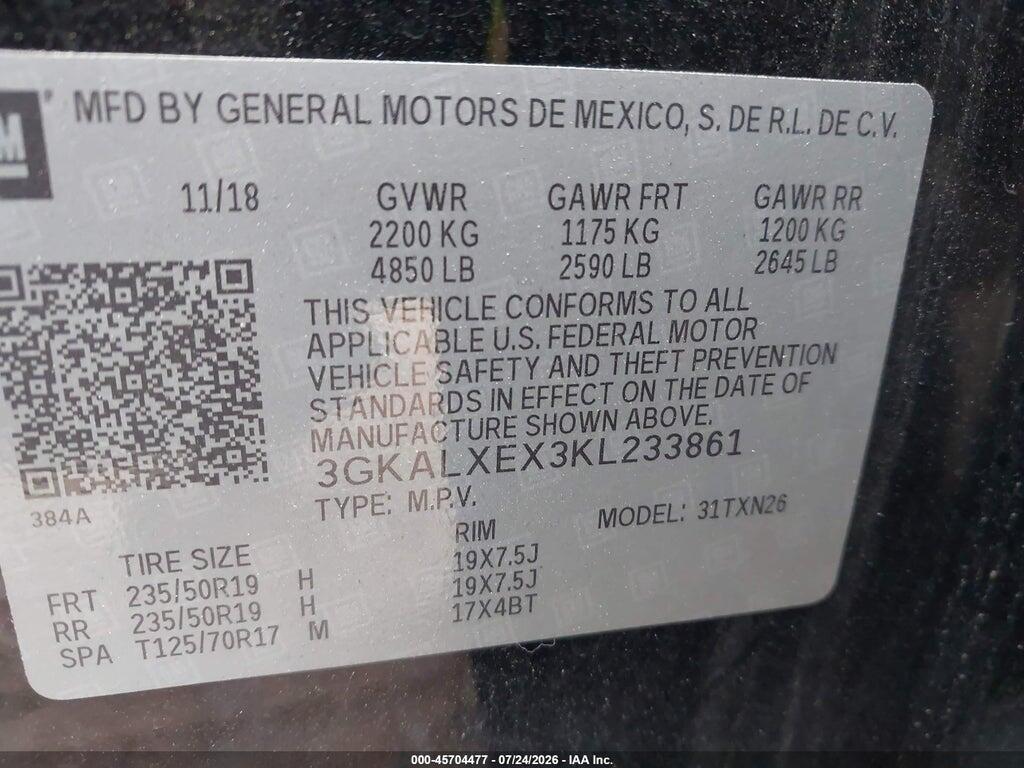 3GKALXEX3KL233861 2019 GMC TERRAIN photo no. 9