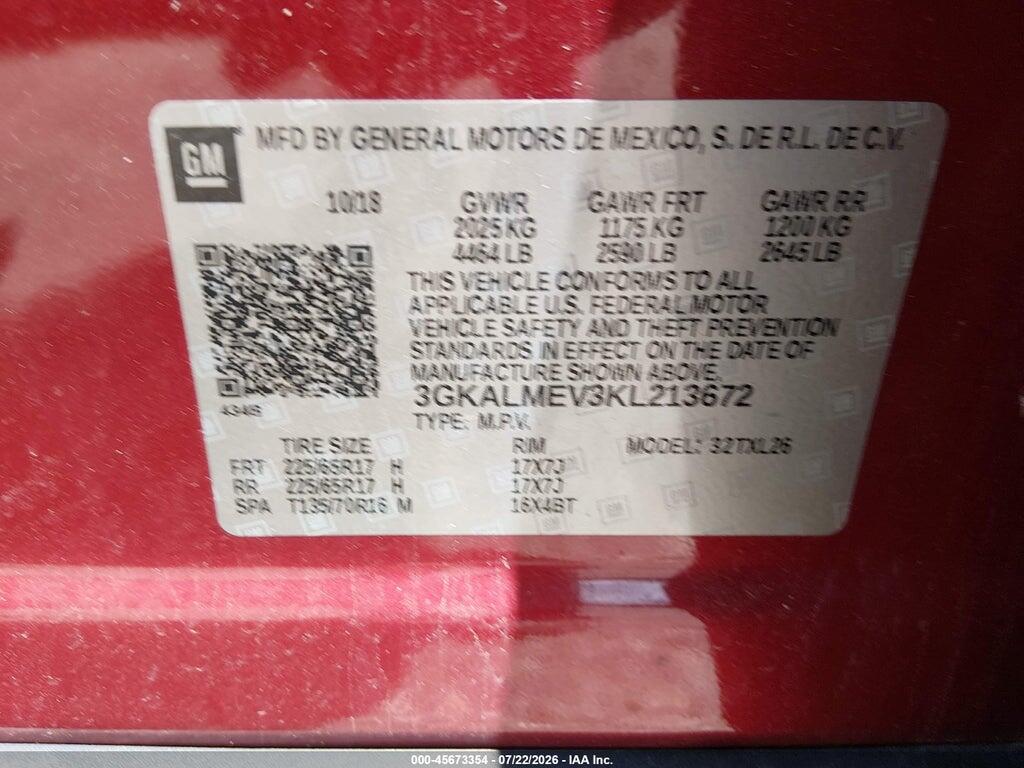 3GKALMEV3KL213672 2019 GMC TERRAIN photo no. 9