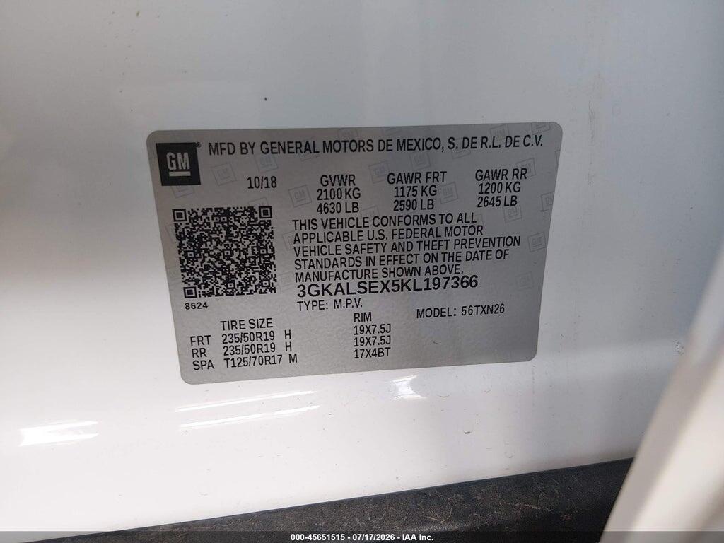 3GKALSEX5KL197366 2019 GMC TERRAIN photo no. 9
