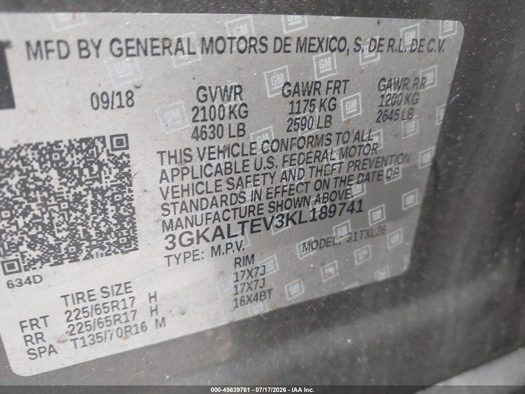 3GKALTEV3KL189741 2019 GMC TERRAIN photo no. 9