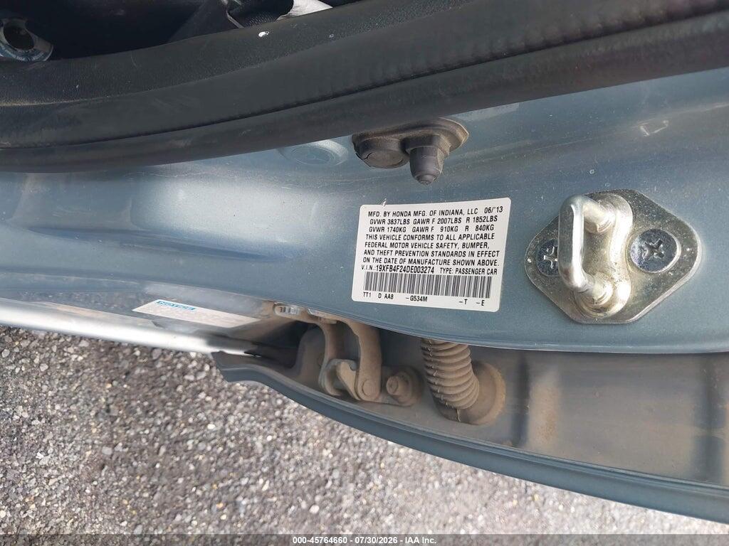 19XFB4F24DE003274 2013 HONDA CIVIC HYBRID photo no. 9
