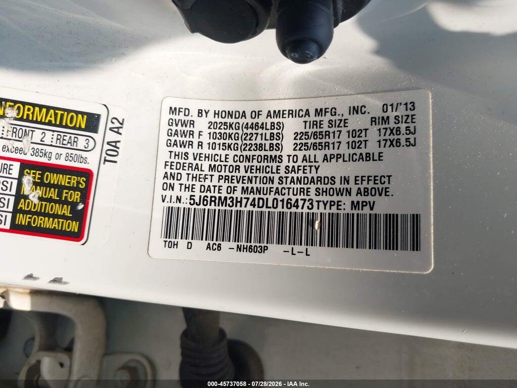 5J6RM3H74DL016473 2013 HONDA CR-V photo no. 9