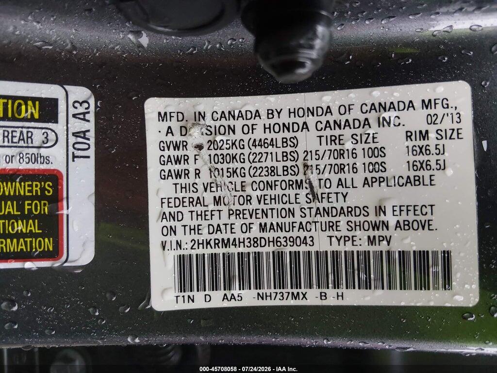2HKRM4H38DH639043 2013 HONDA CR-V photo no. 9