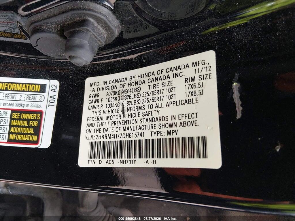 2HKRM4H77DH615741 2013 HONDA CR-V photo no. 9