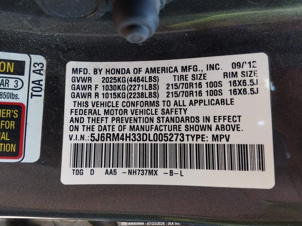 5J6RM4H33DL005273 2013 HONDA CR-V photo no. 9