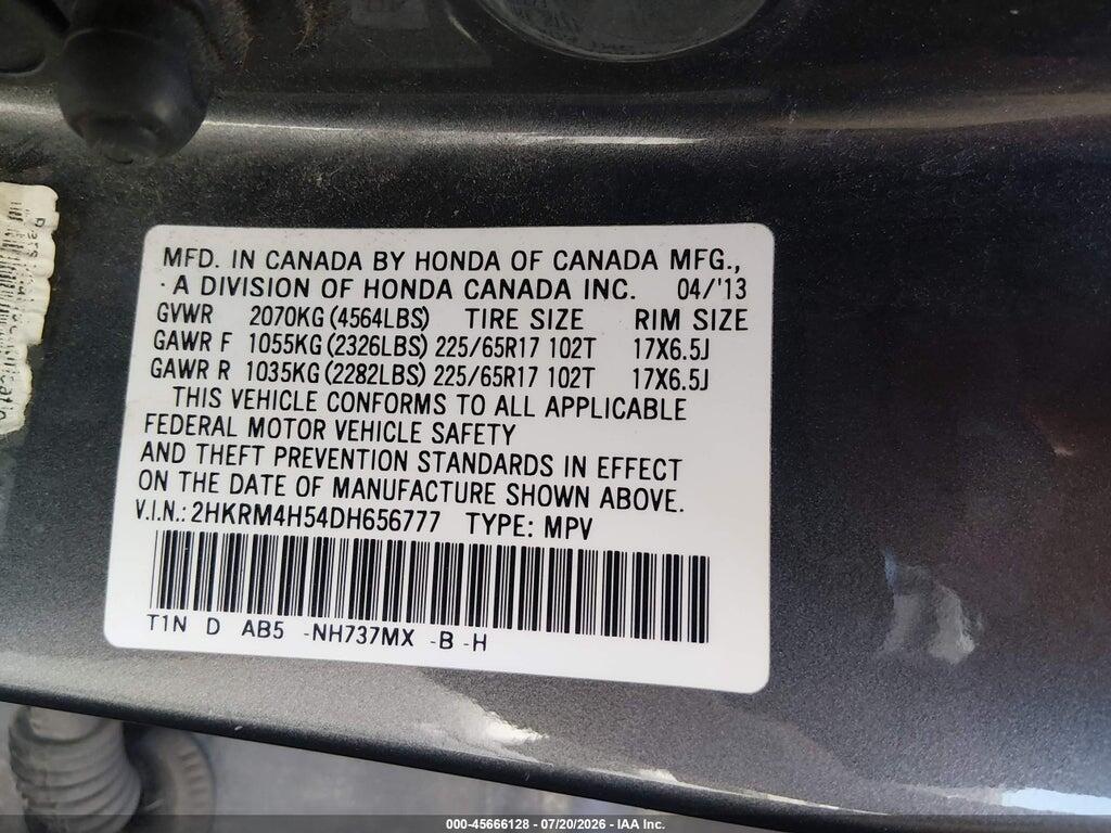 2HKRM4H54DH656777 2013 HONDA CR-V photo no. 9