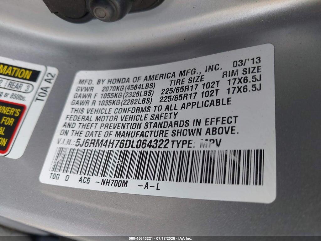 5J6RM4H76DL064322 2013 HONDA CR-V photo no. 9