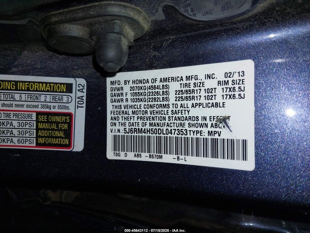 5J6RM4H50DL047353 2013 HONDA CR-V photo no. 9