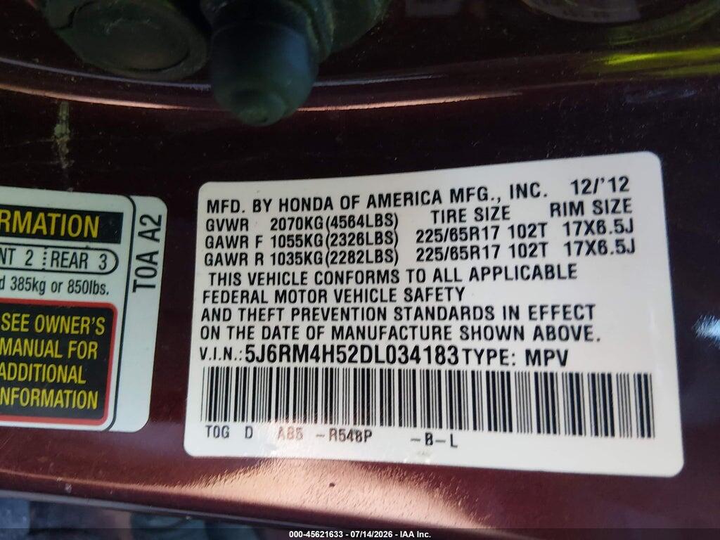 5J6RM4H52DL034183 2013 HONDA CR-V photo no. 9