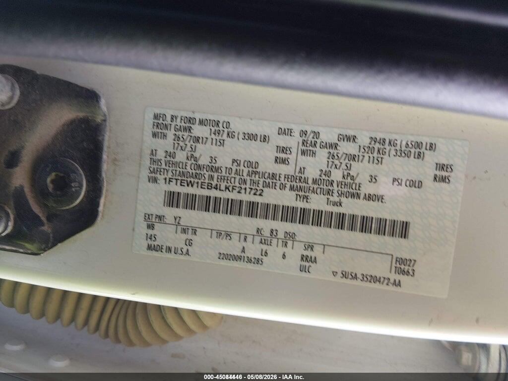 1FTEW1EB4LKF21722 2020 FORD F-150 photo no. 9