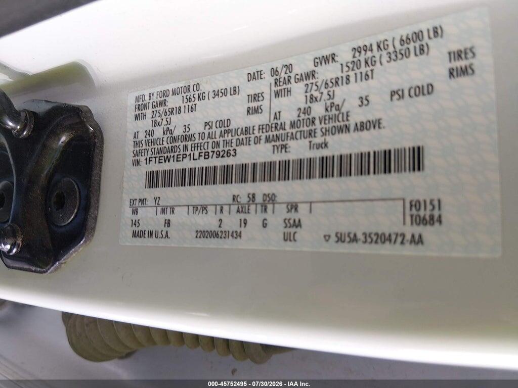 1FTEW1EP1LFB79263 2020 FORD F-150 photo no. 4