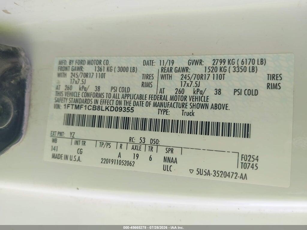 1FTMF1CB8LKD09355 2020 FORD F-150 photo no. 4