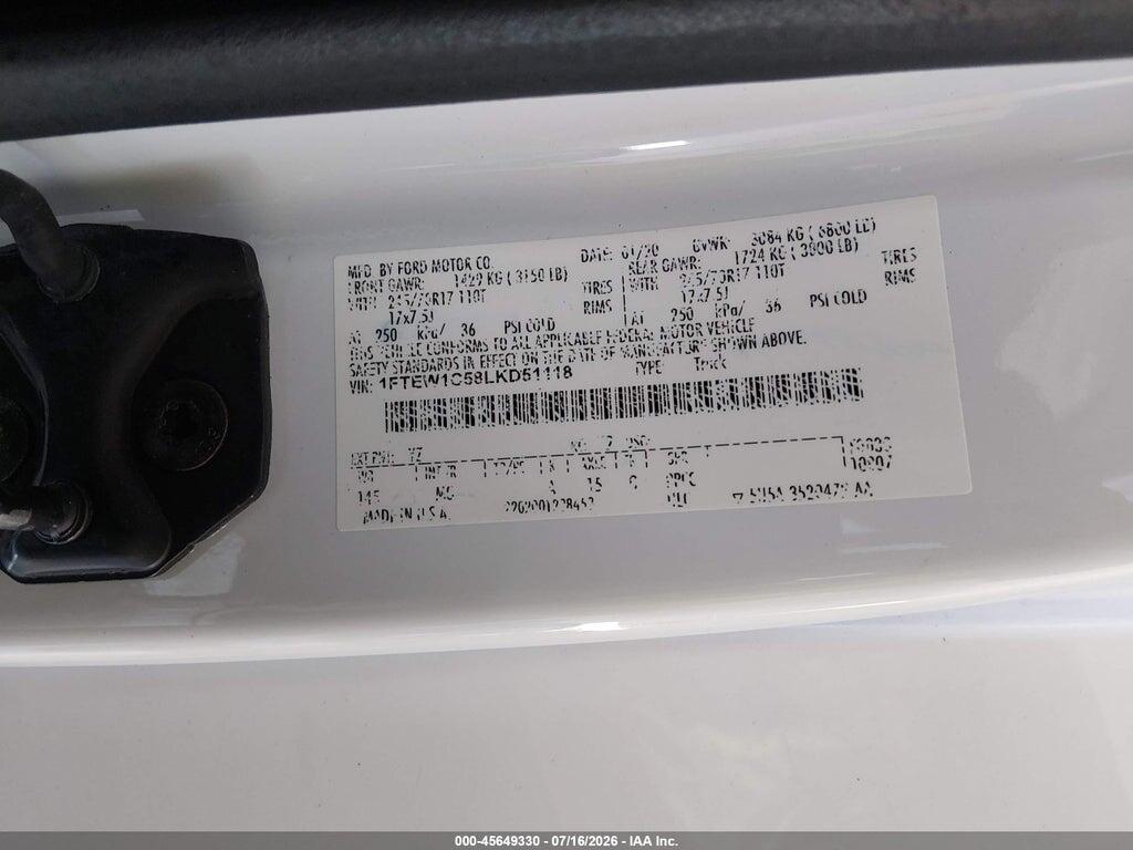 1FTEW1C58LKD51118 2020 FORD F-150 photo no. 9