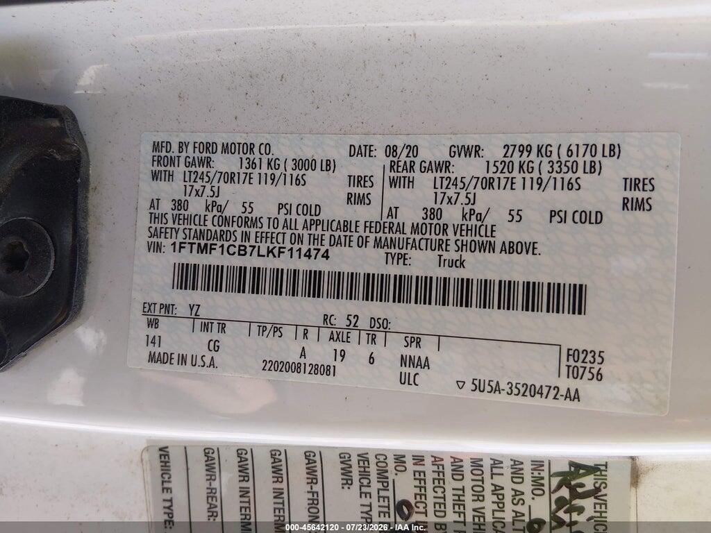 1FTMF1CB7LKF11474 2020 FORD F-150 photo no. 4