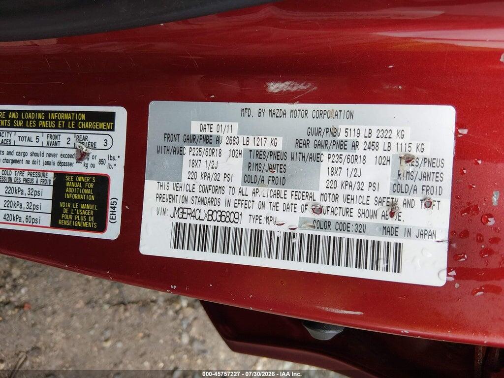 JM3ER4CLXB0368091 2011 MAZDA CX-7 photo no. 9