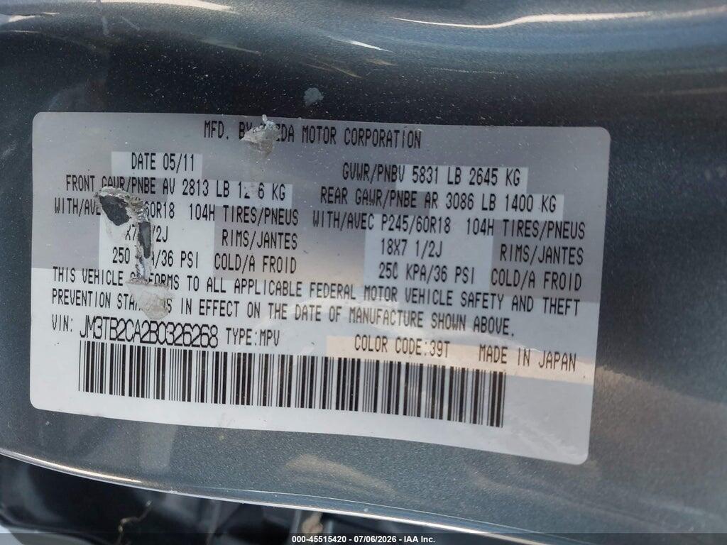 JM3TB2CA2B0326268 2011 MAZDA CX-9 photo no. 9