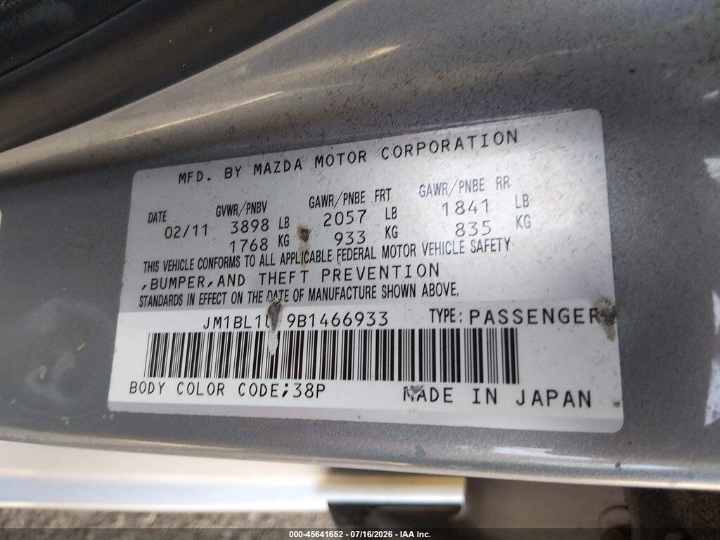 JM1BL1UF9B1466933 2011 MAZDA MAZDA3 photo no. 9