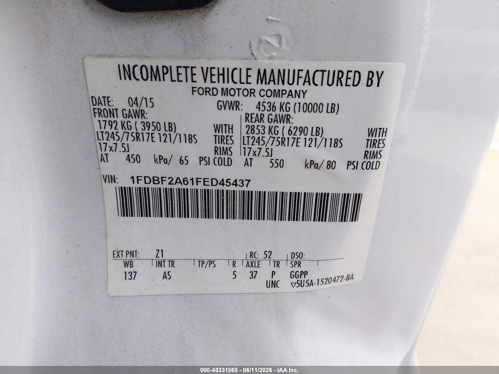 1FDBF2A61FED45437 2015 FORD F-250 photo no. 9