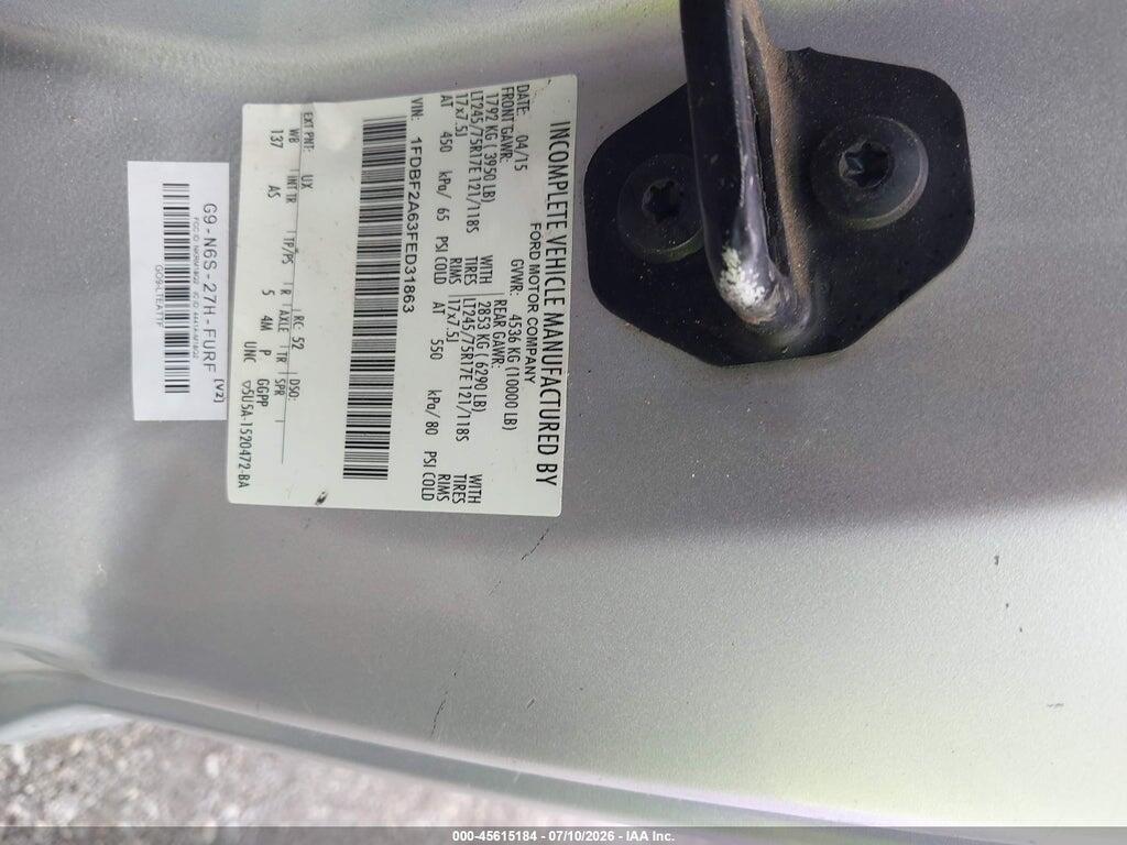 1FDBF2A63FED31863 2015 FORD F-250 photo no. 9