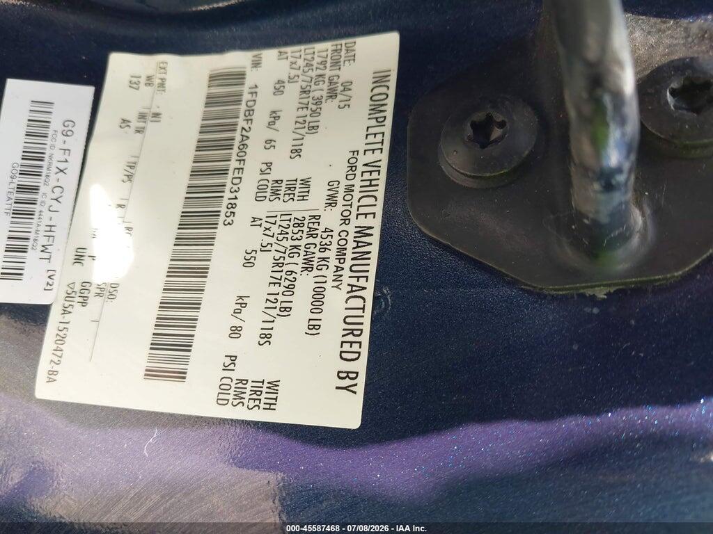 1FDBF2A60FED31853 2015 FORD F-250 photo no. 9