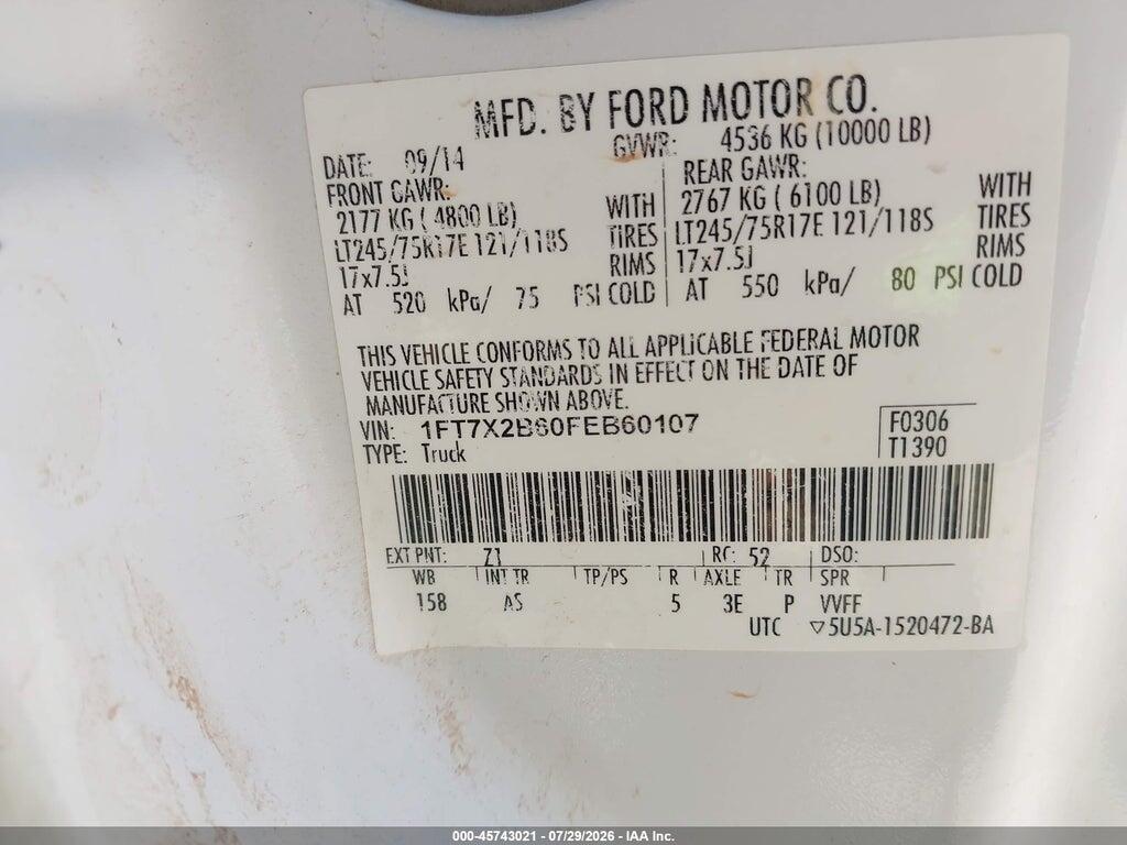 1FT7X2B60FEB60107 2015 FORD F-250 photo no. 9