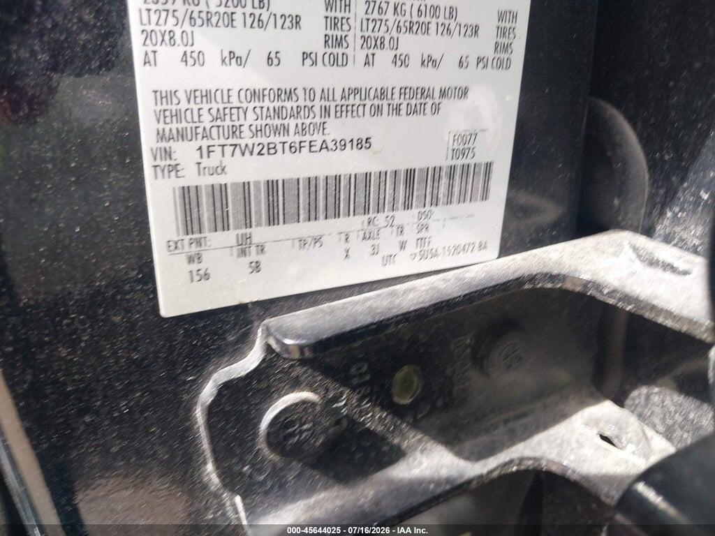 1FT7W2BT6FEA39185 2015 FORD F-250 photo no. 9