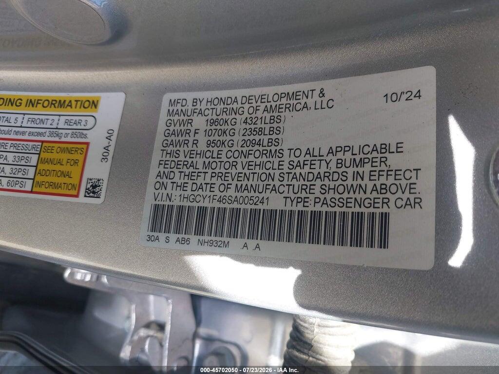 1HGCY1F46SA005241 2025 HONDA ACCORD photo no. 9