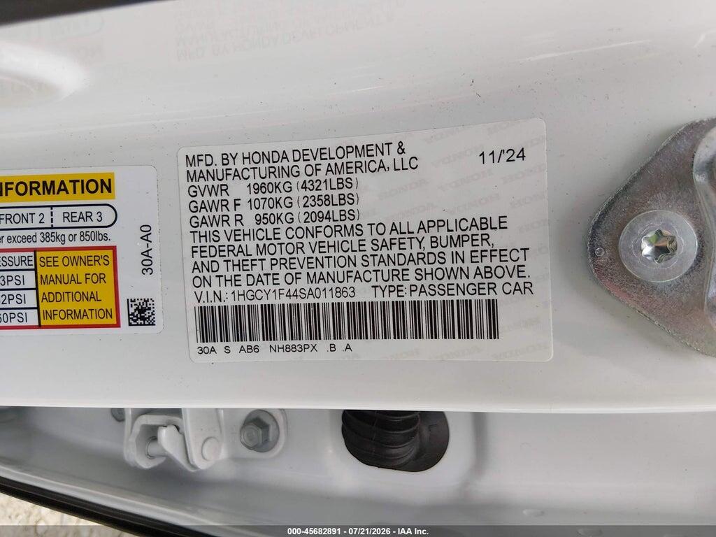 1HGCY1F44SA011863 2025 HONDA ACCORD photo no. 9