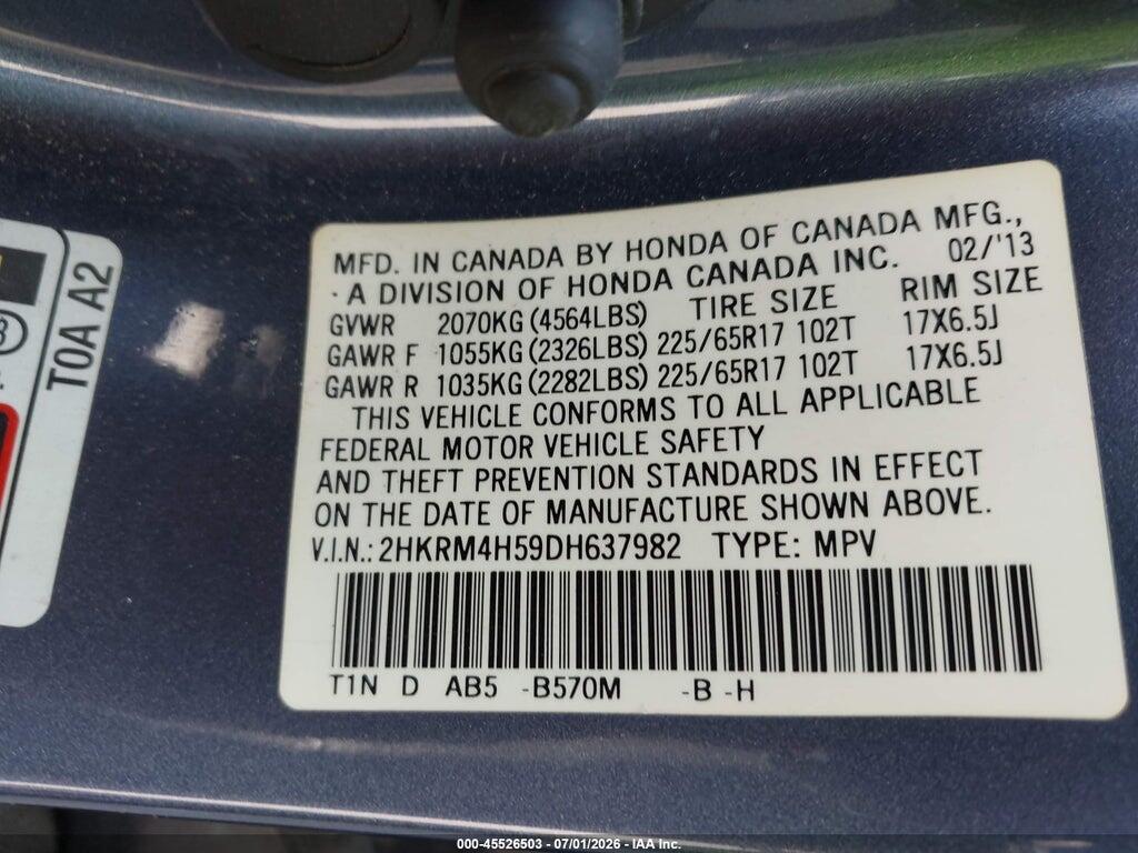 2HKRM4H59DH637982 2013 HONDA CR-V photo no. 9
