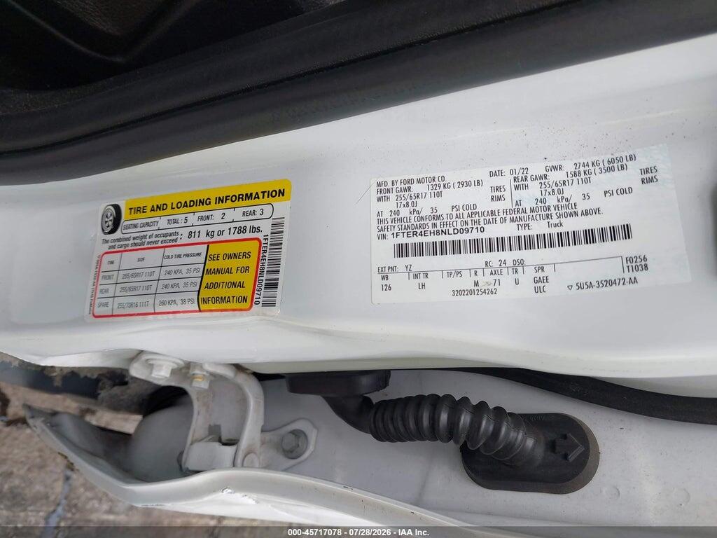 1FTER4EH8NLD09710 2022 FORD RANGER photo no. 9