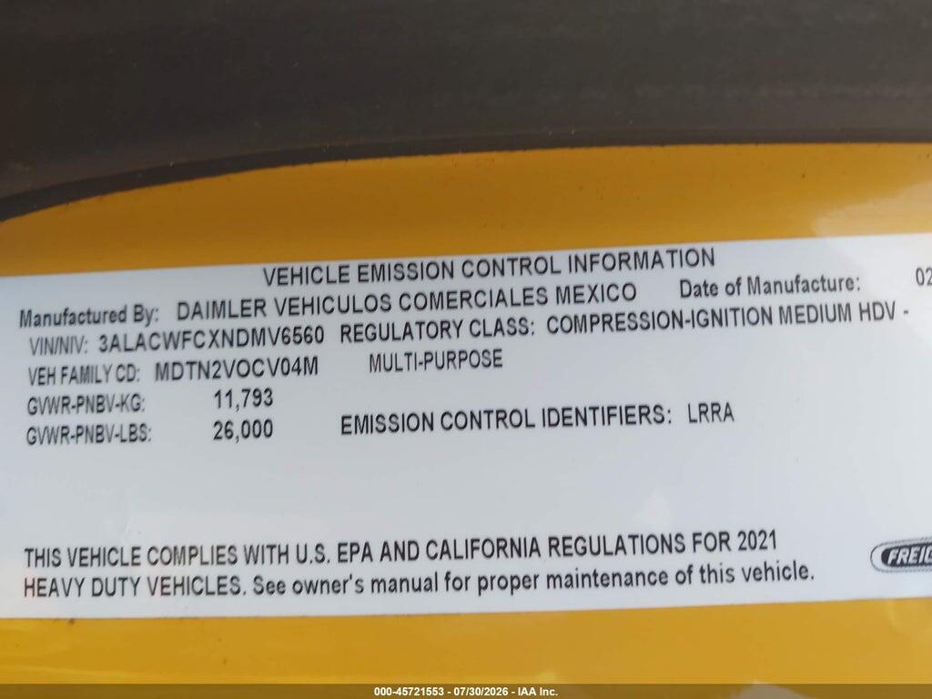3ALACWFCXNDMV6560 2022 FREIGHTLINER M2 106 photo no. 8