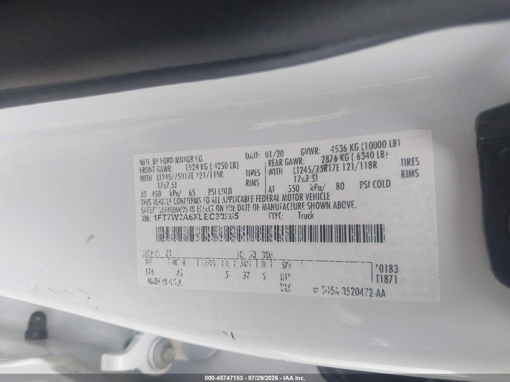 1FT7W2A6XLEC90265 2020 FORD F-250 photo no. 9