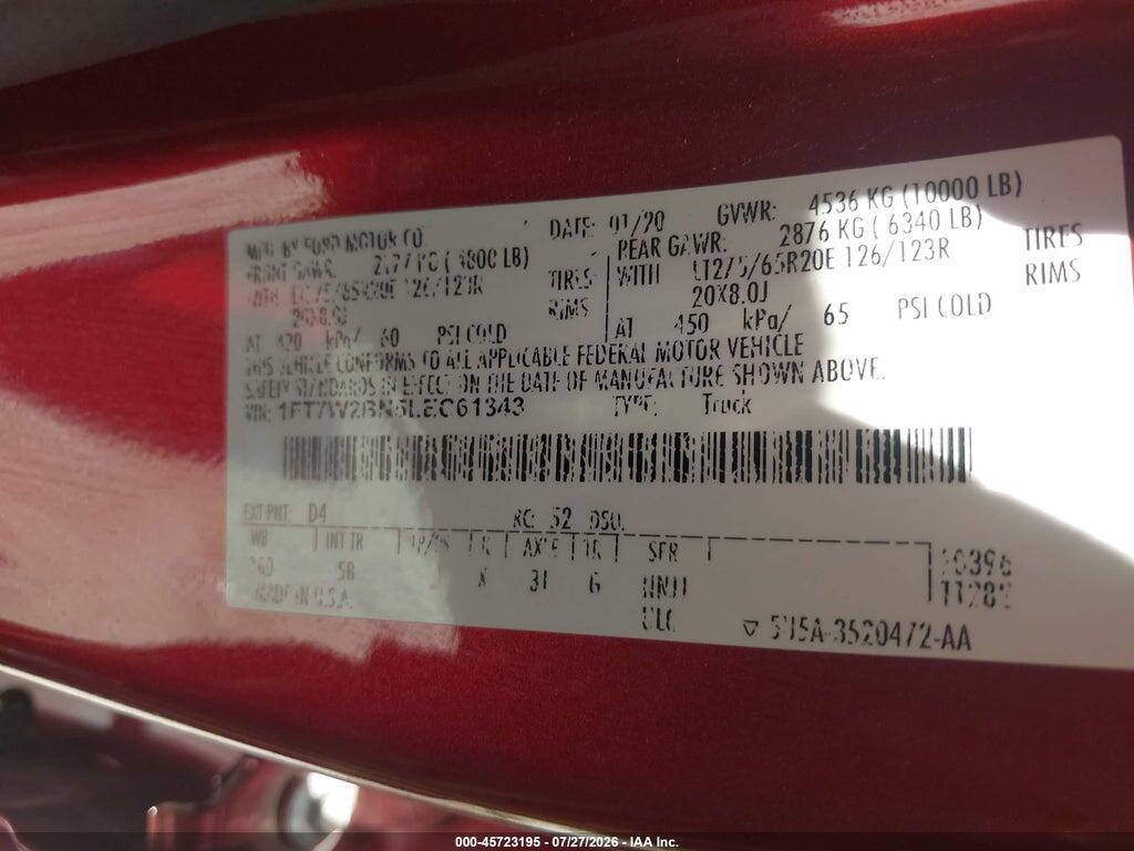 1FT7W2BN5LEC61343 2020 FORD F-250 photo no. 9