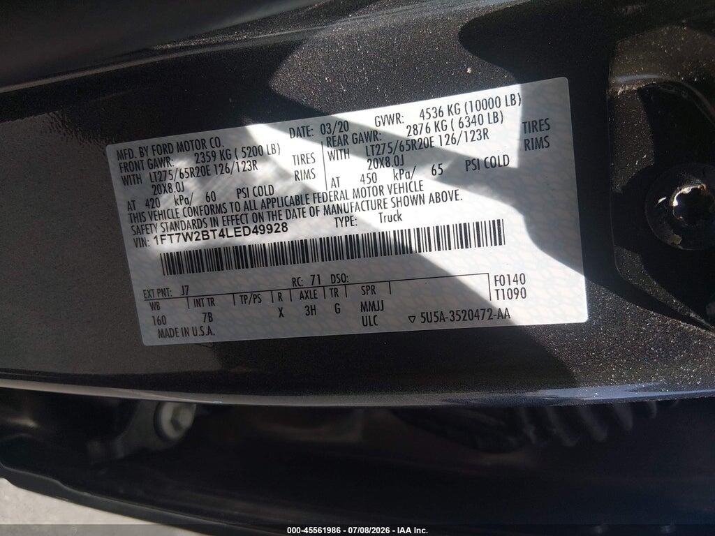 1FT7W2BT4LED49928 2020 FORD F-250 photo no. 9