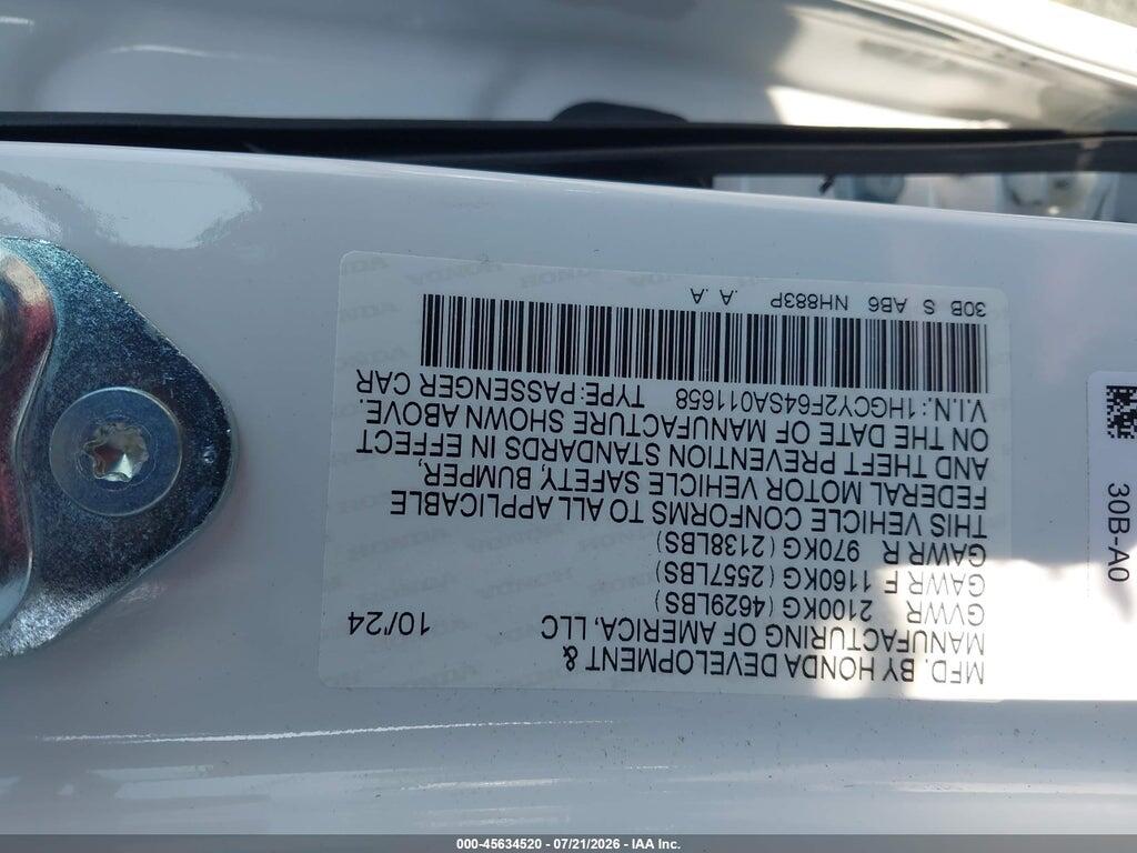 1HGCY2F64SA011658 2025 HONDA ACCORD HYBRID photo no. 9